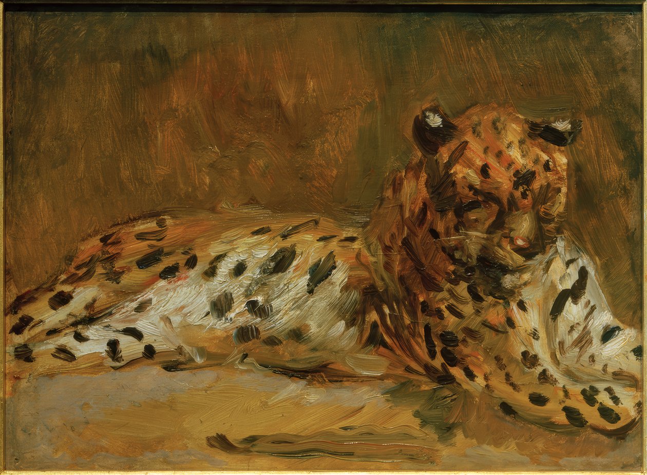 Leopardo africano sdraiato da Max Slevogt