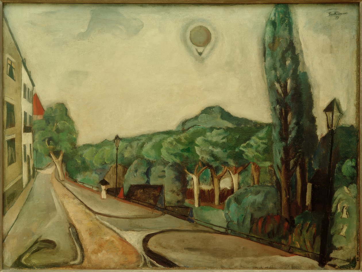 Paesaggio con pallone aerostatico da Max Beckmann