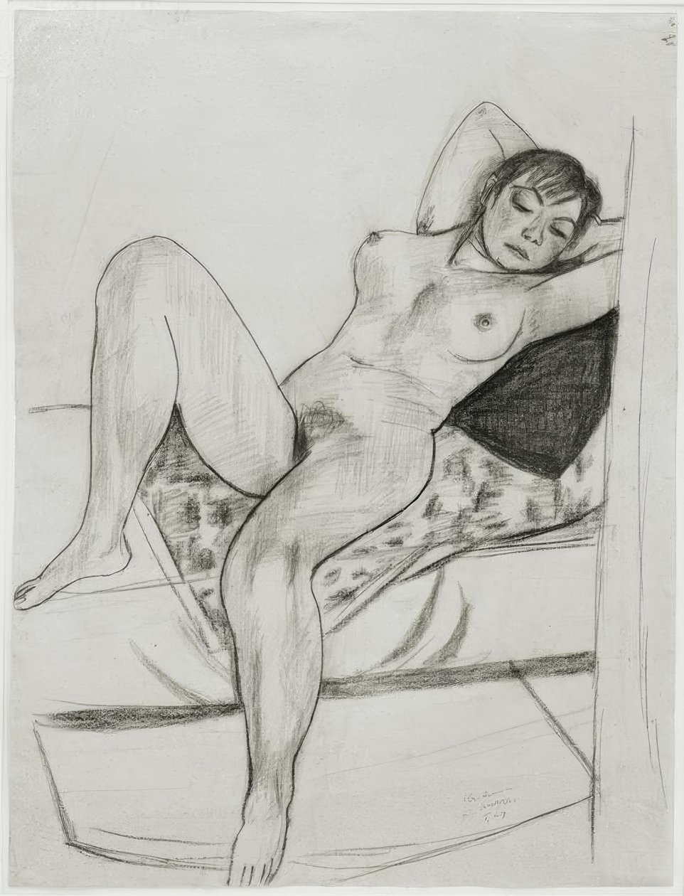 Nudo femminile sdraiato da Max Beckmann