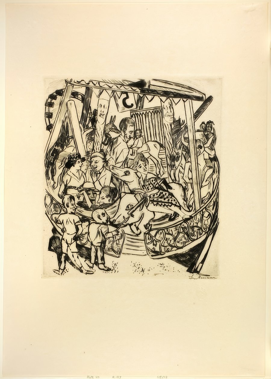 Giostra, tavola sette da Jahrmarkt da Max Beckmann