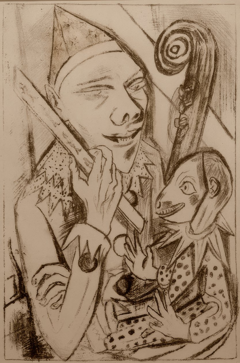 Pierrot con maschera da Max Beckmann