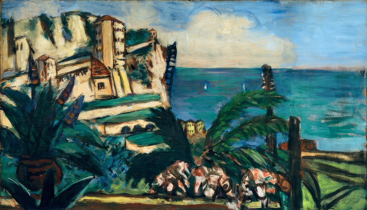 Paesaggio della Riviera con rocce da Max Beckmann