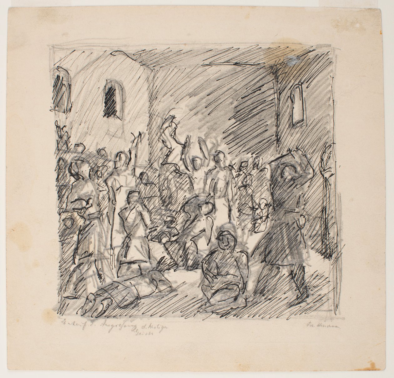 Schizzo per la ricezione dello Spirito Santo da Max Beckmann