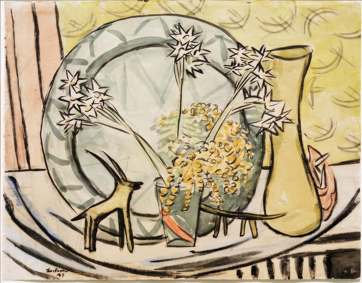 Natura morta con stambecco e narcisi da Max Beckmann