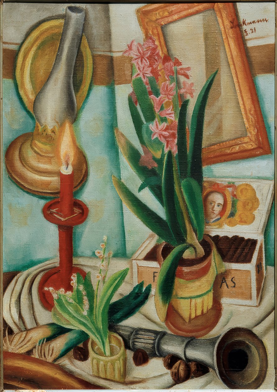 Natura morta con candela accesa da Max Beckmann