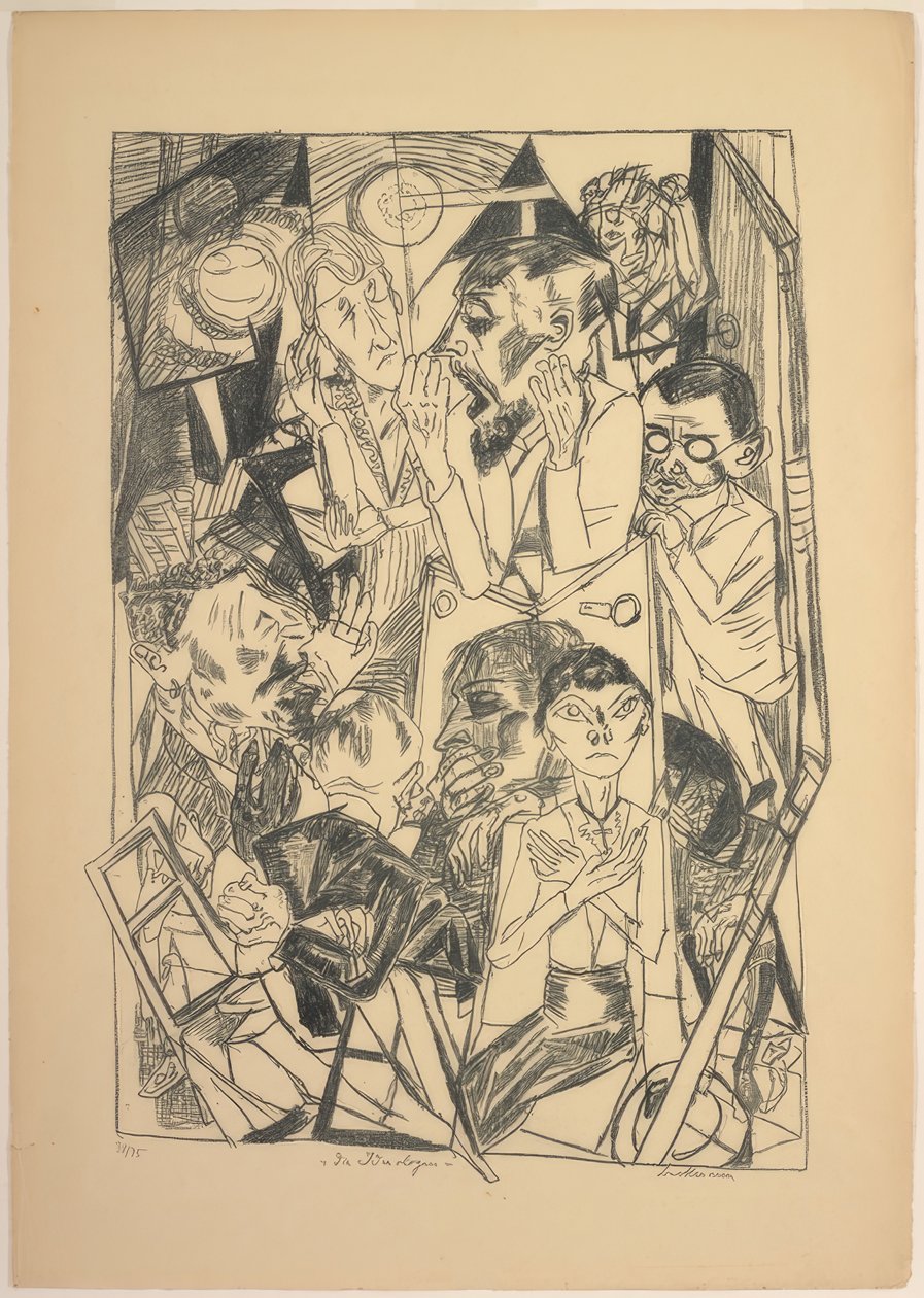 Gli Ideologi, tavola sei da Die Hölle da Max Beckmann