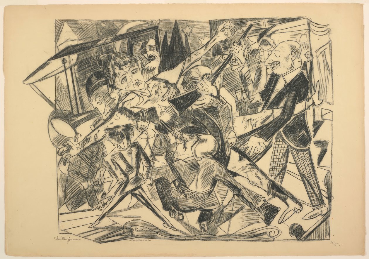 Il martirio, tavola quattro da Die Hölle da Max Beckmann