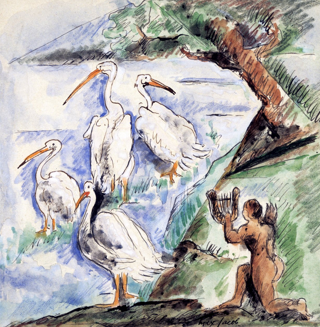 Orfeo con i pellicani, c. 1900-1944 da Max Jacob