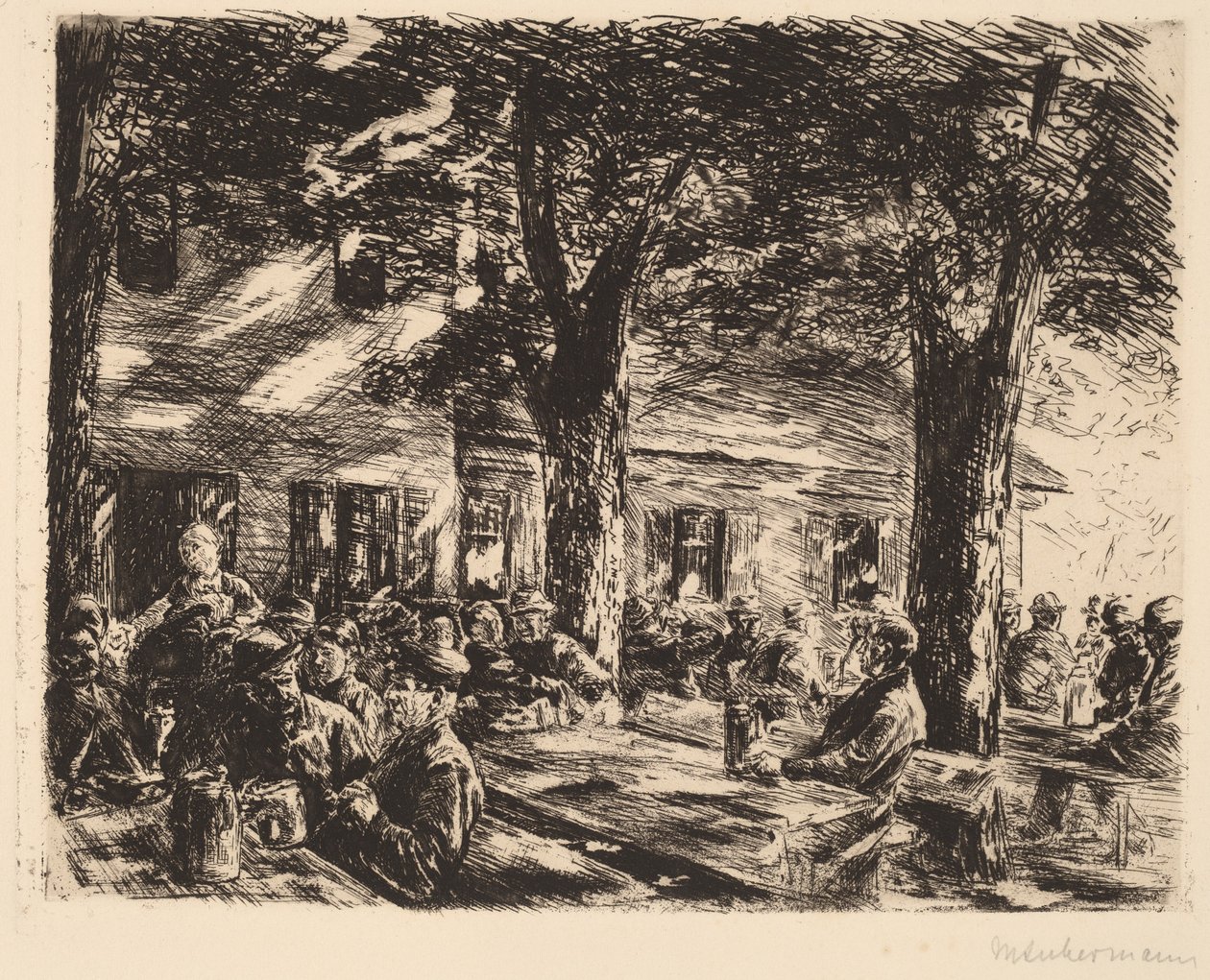 Un giardino di taverna a Rosenheim, 1895 da Max Liebermann