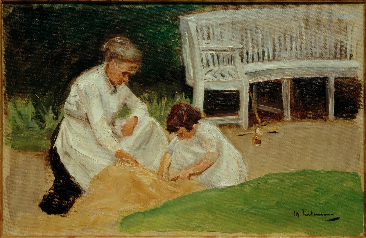 La nipote con la bambinaia che giocano da Max Liebermann