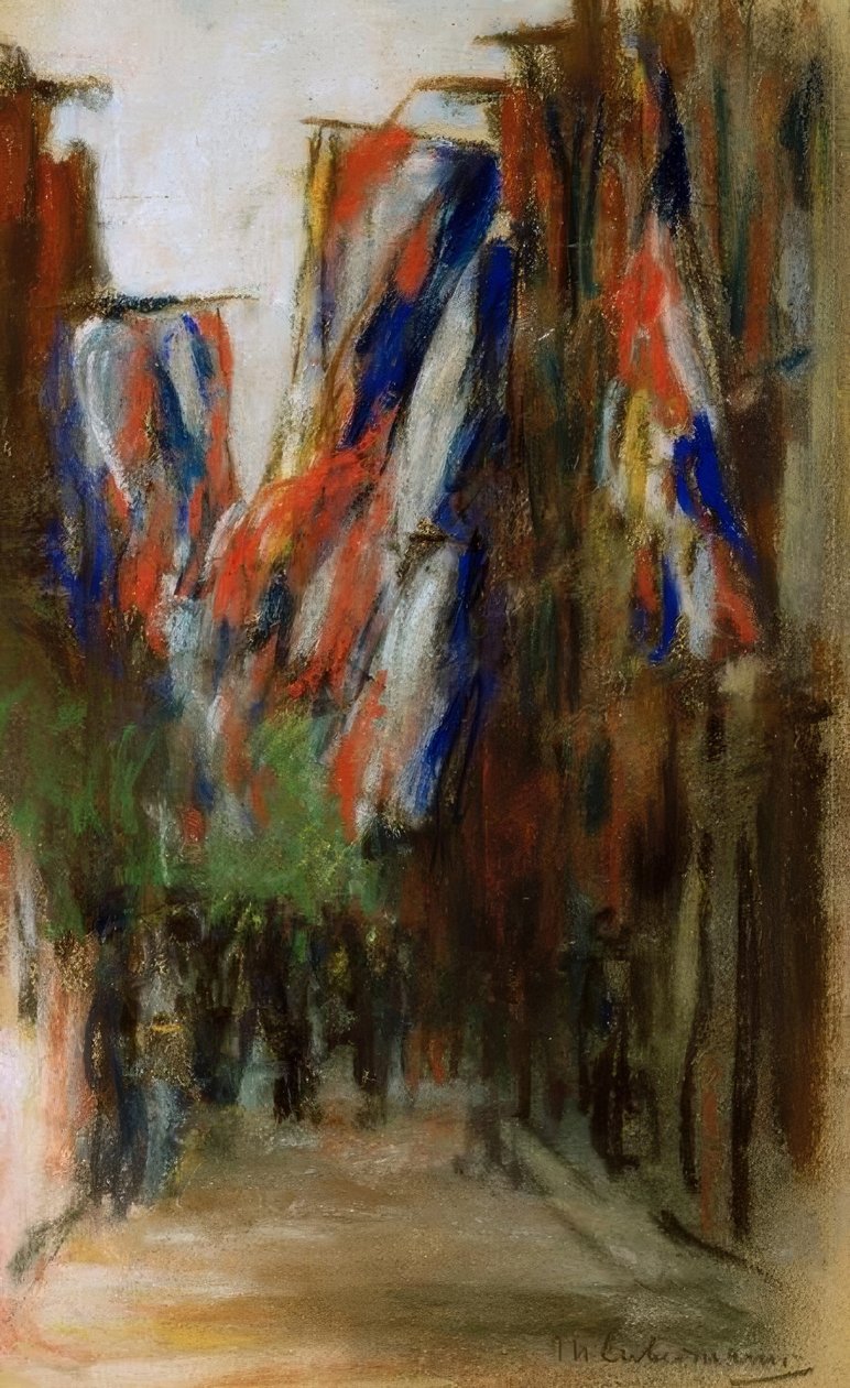 Strada olandese con bandiere da Max Liebermann