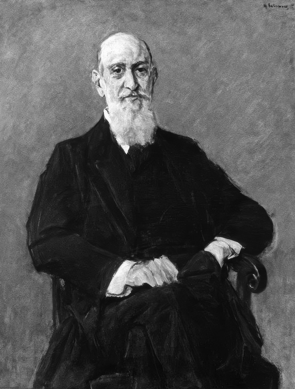 James Israel, ritratto, dipinto di M. Liebermann da Max Liebermann