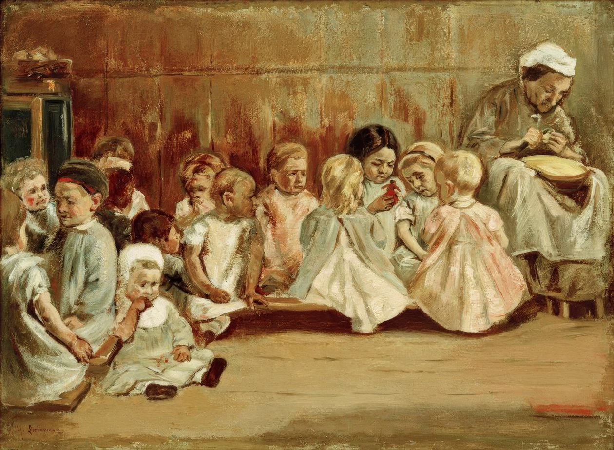 Scuola per bambini piccoli da Max Liebermann