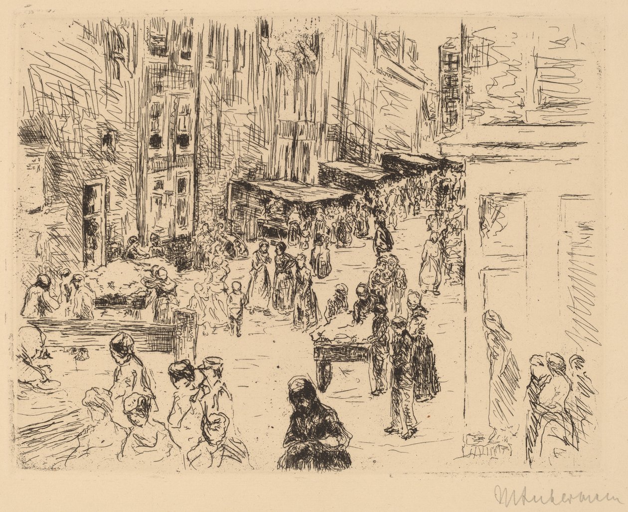 Il quartiere ebraico di Amsterdam, 1906 da Max Liebermann