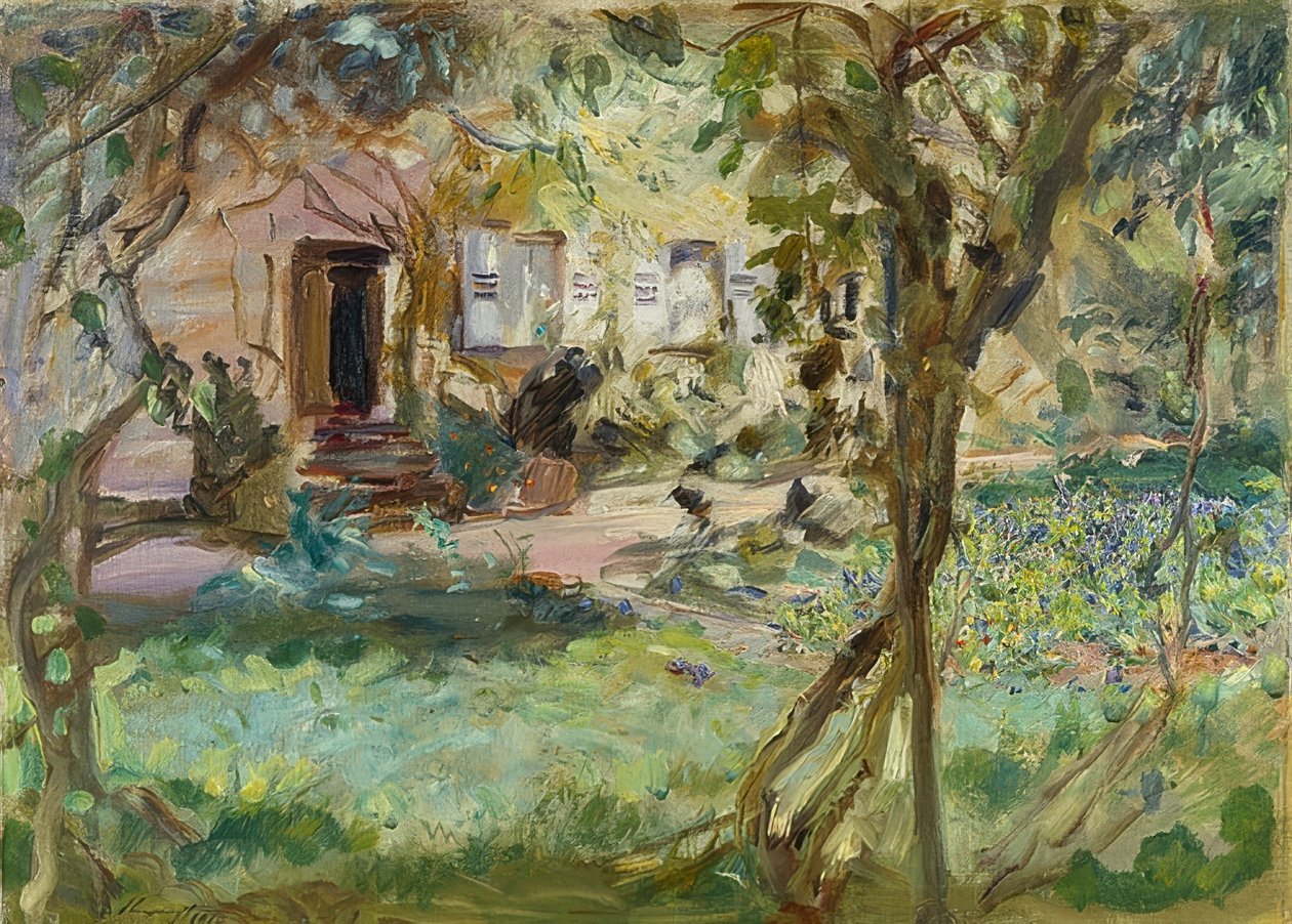 Giardino con aiuola di viole del pensiero, 1914 da Max Slevogt