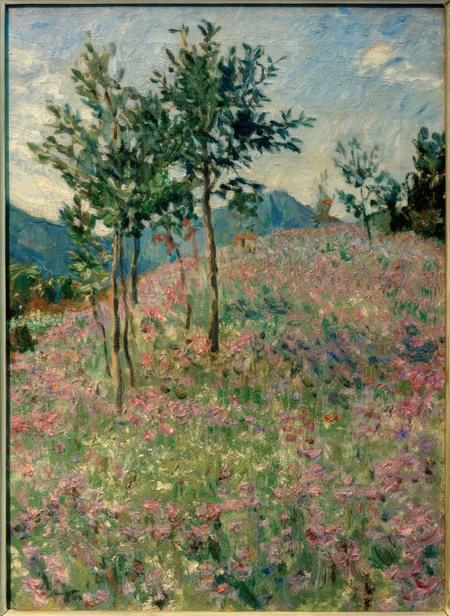 Paesaggio montano con campo di facelia da Max Slevogt