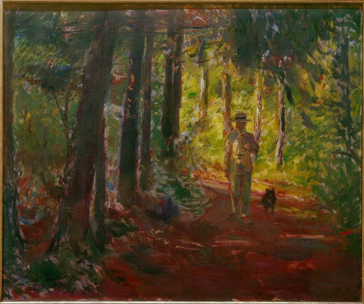 Uomo su un sentiero nel bosco da Max Slevogt