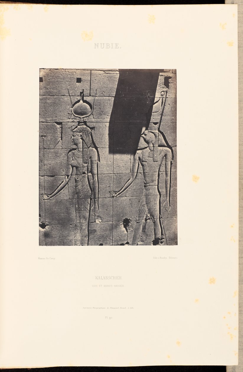 Nubia. Kalabscheh. Iside e Horus-Arsiési da Maxime Du Camp
