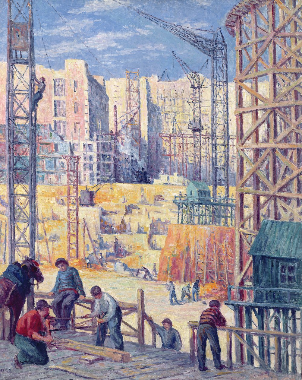 Cantiere a Parigi, quai de Passy, 1907 da Maximilien Luce