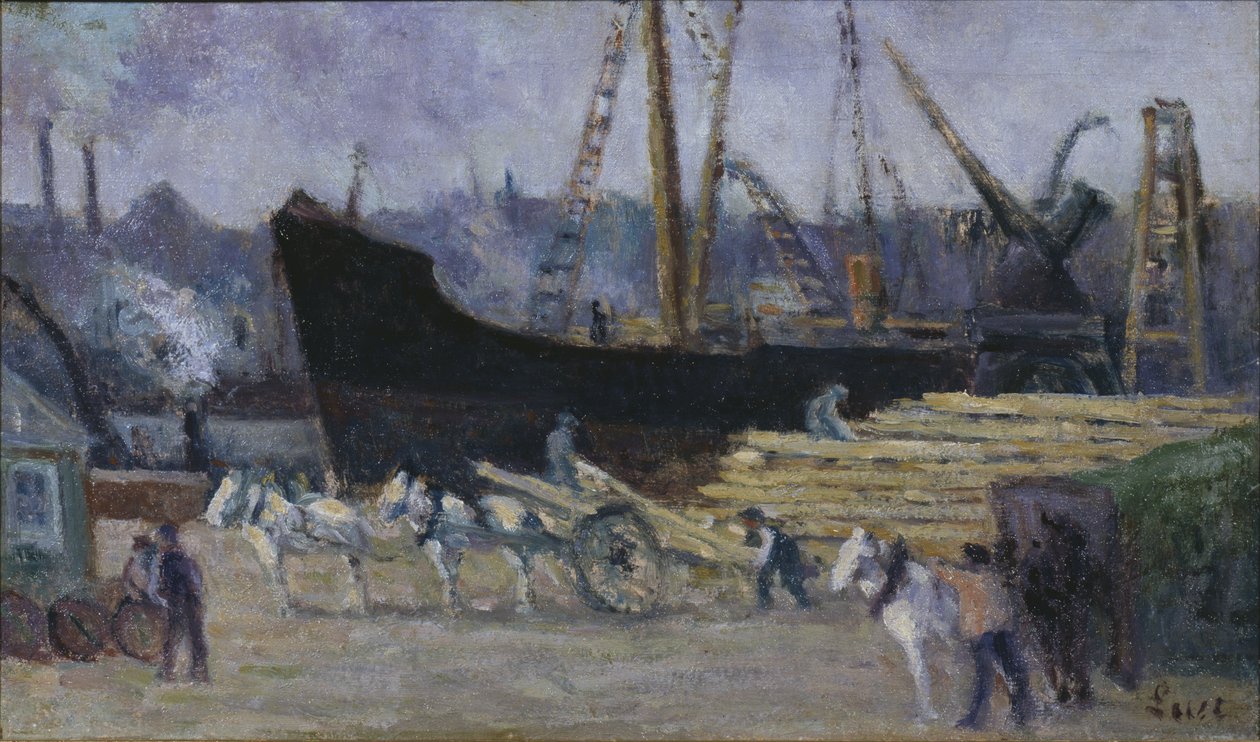 Molo a Rouen, c.1930 da Maximilien Luce