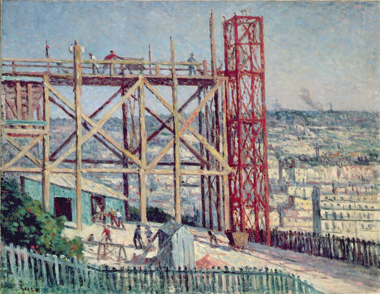 La costruzione del Sacro Cuore, c.1900 da Maximilien Luce