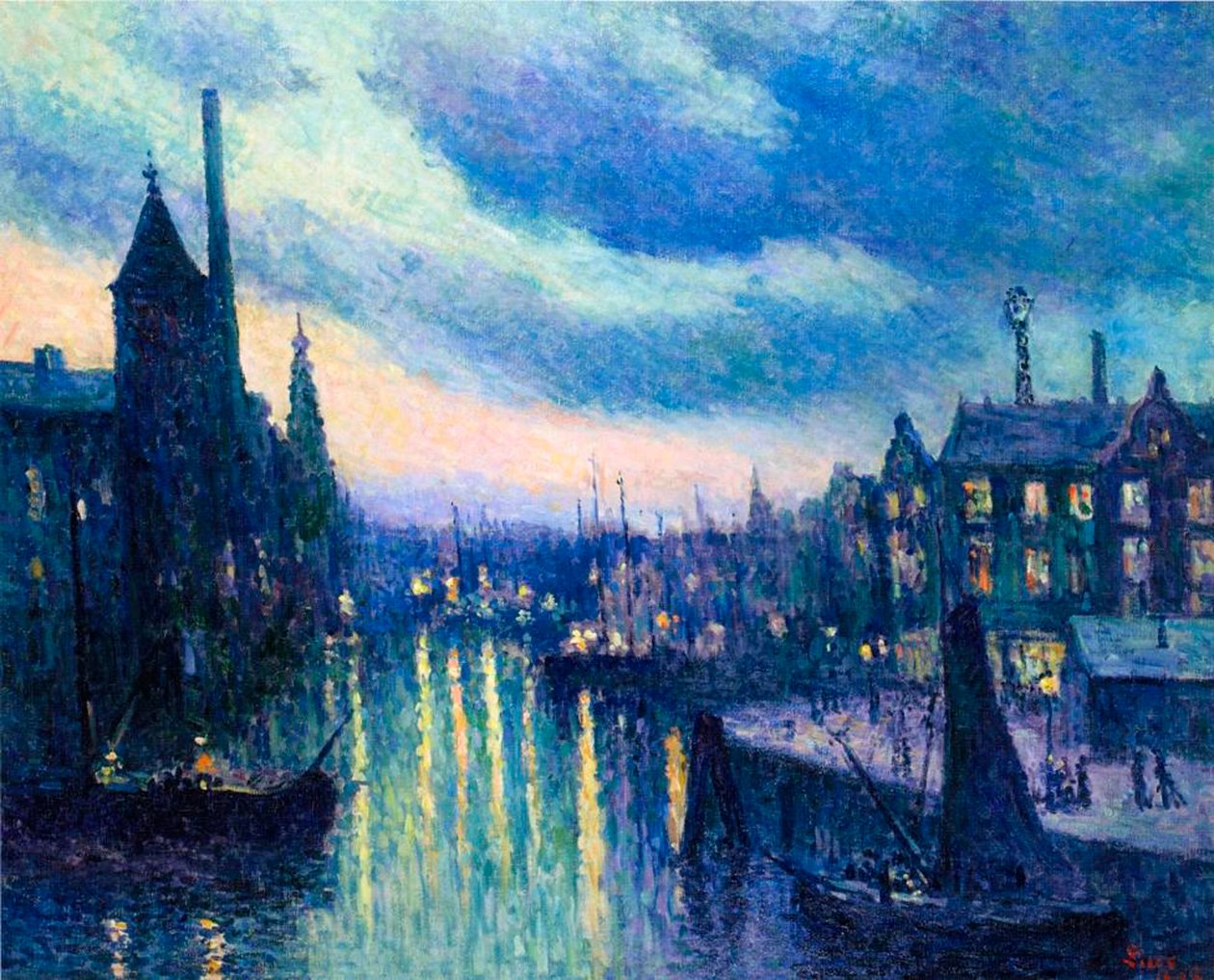 Il porto di Rotterdam di notte, 1908 da Maximilien Luce