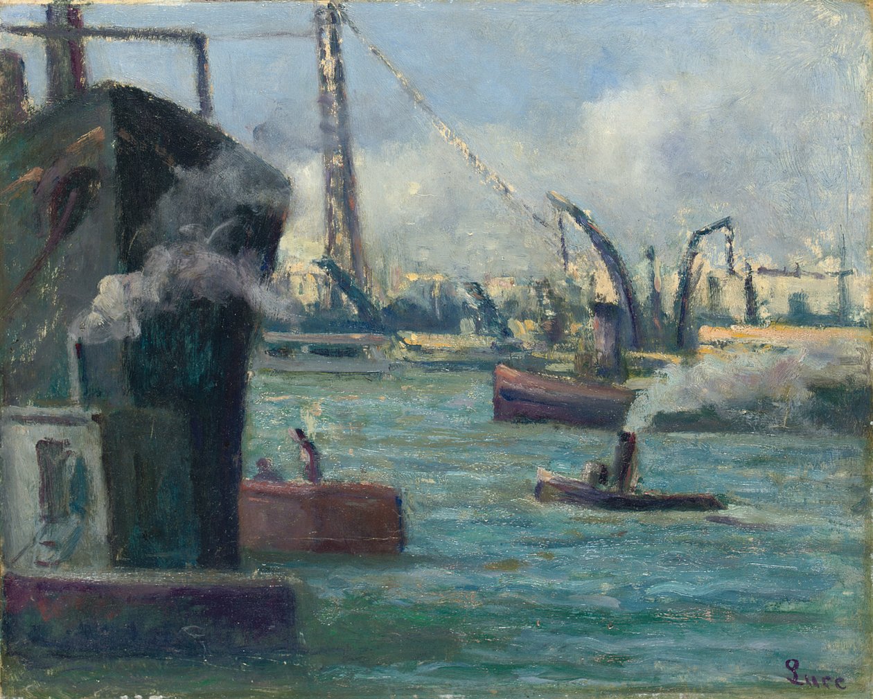 Porto di Rouen da Maximilien Luce