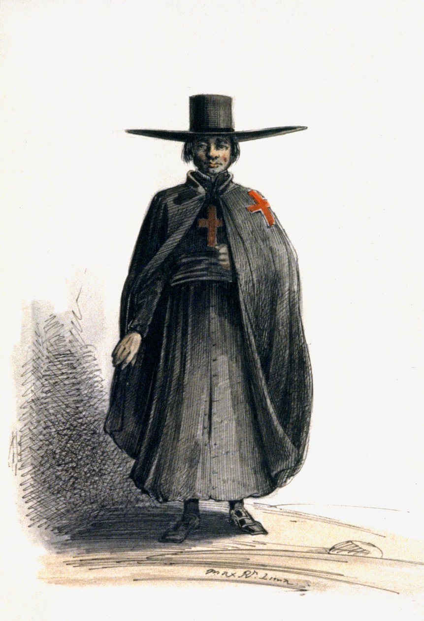 Missionario in Perù, c.1840 (acquerello) da Maximilien Radiguet