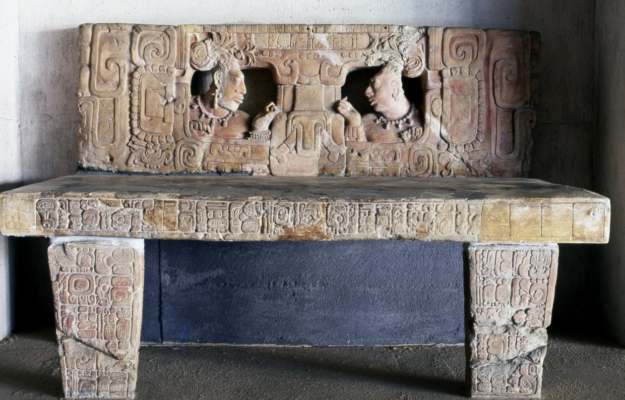 Trono 1 da Piedras Negras, Usamacinta, Guatemala, Periodo Classico Tardo (600-900) da Mayan