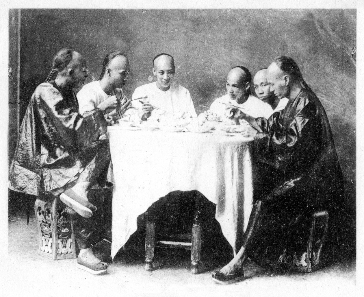 Ora di cena, Hong Kong, Cina, c1900 da Mee Cheung