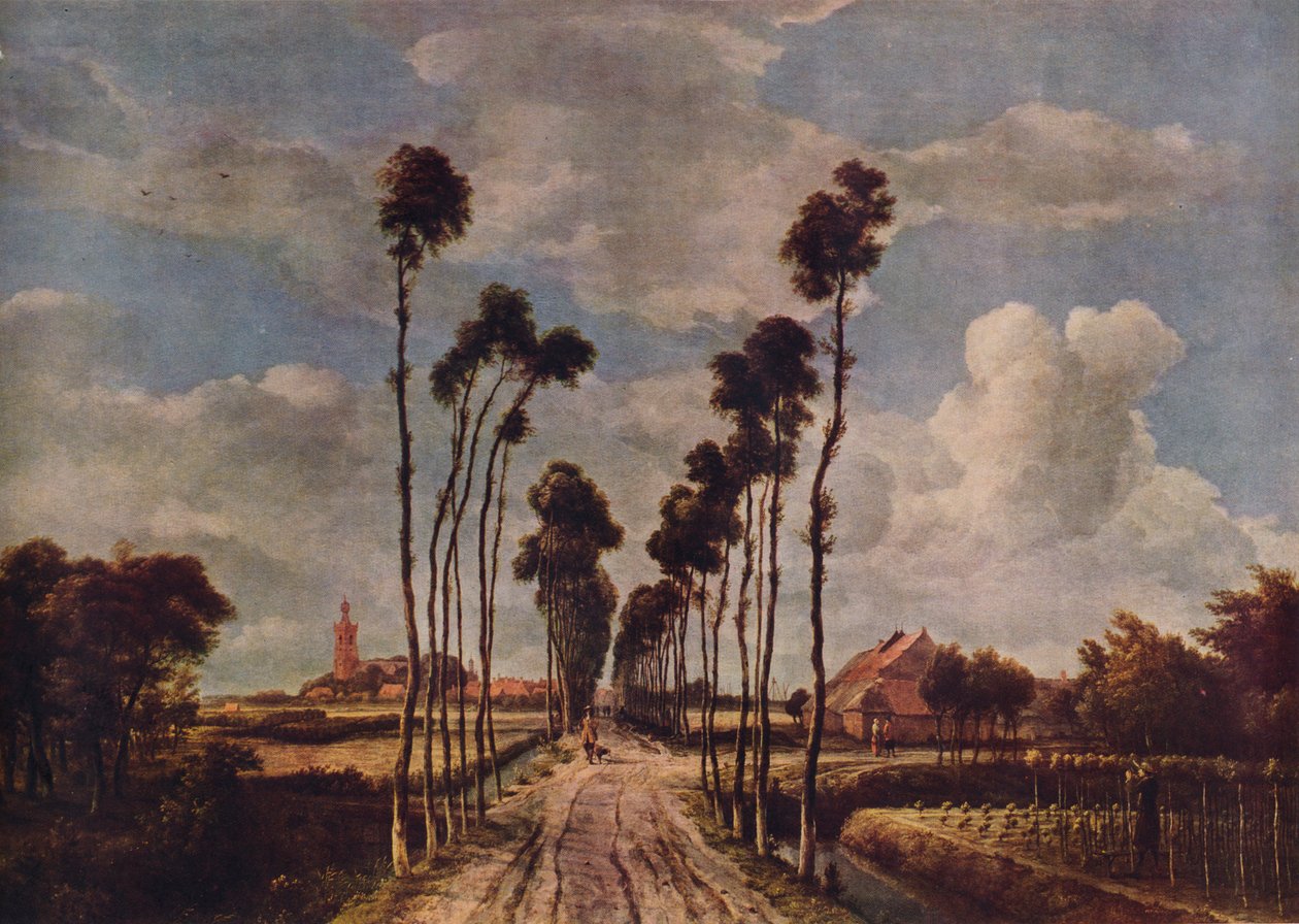 Il viale a Middelharnis, 1689 da Meindert Hobbema