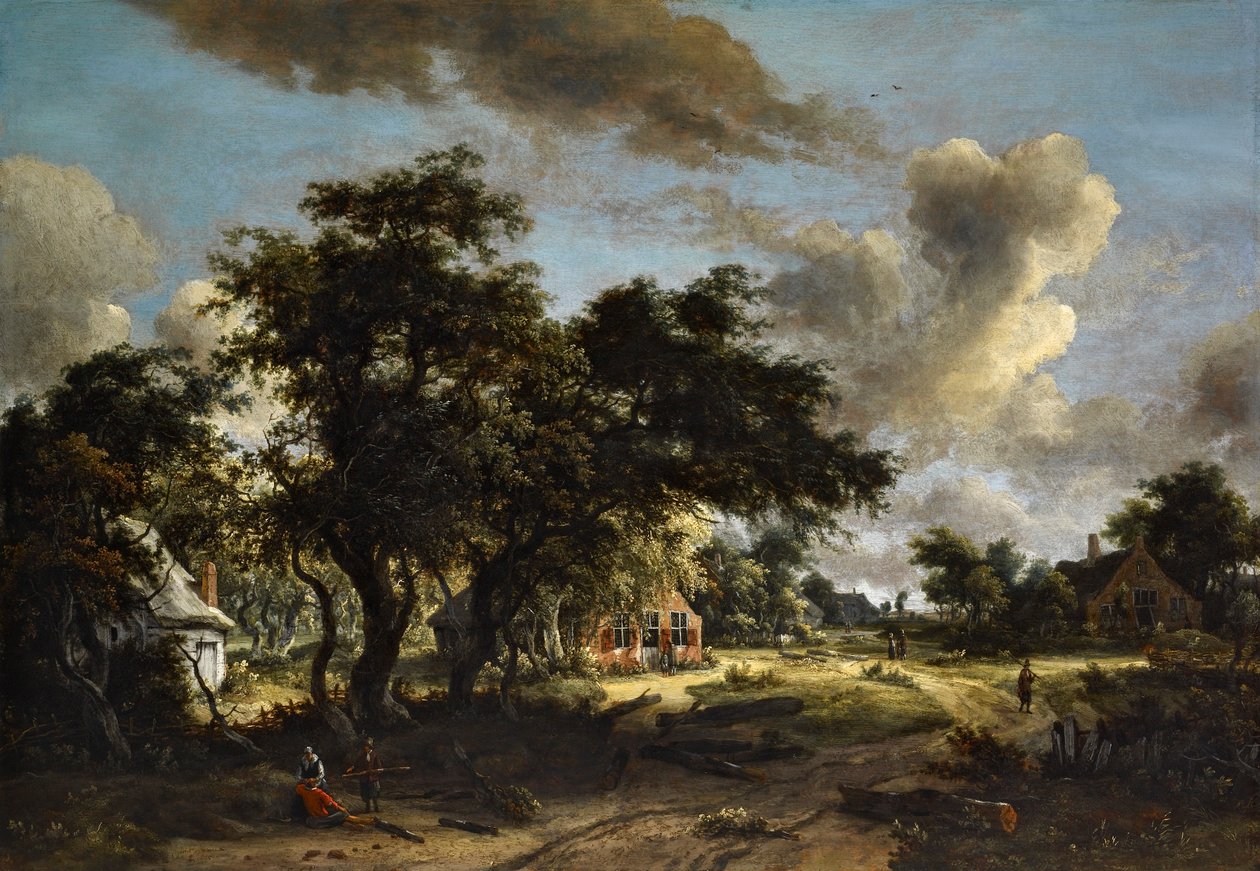 Villaggio tra gli alberi da Meindert Hobbema