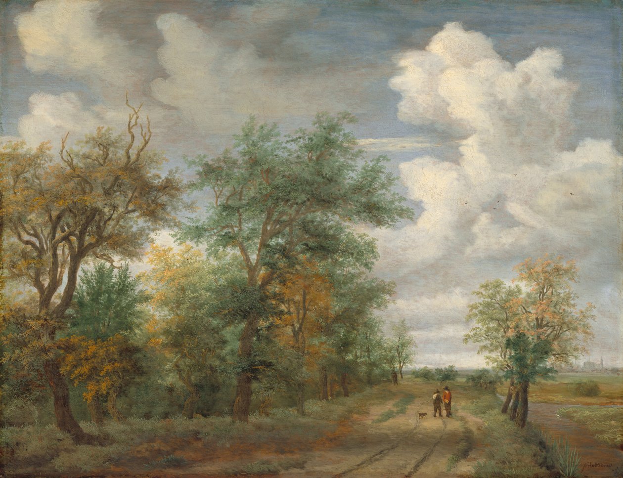 Paesaggio Boschivo con Figure da Meindert Hobbema