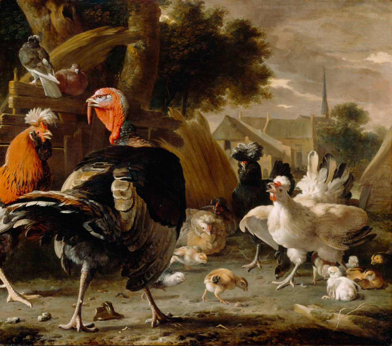 Cortile del pollaio, c.1668 da Melchior de Hondecoeter