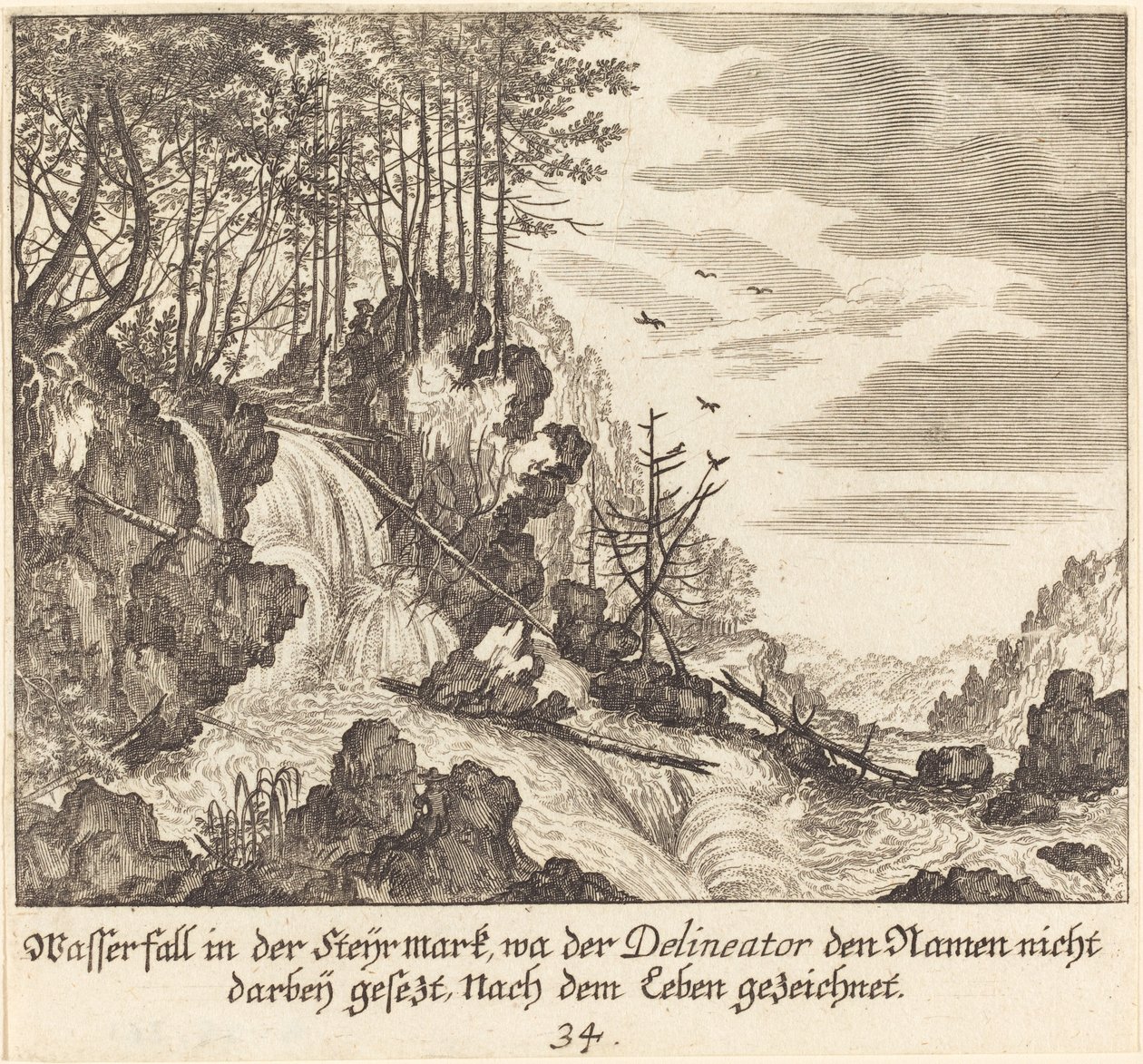 Cascata da Melchior Küsel after Johann Wilhelm Baur