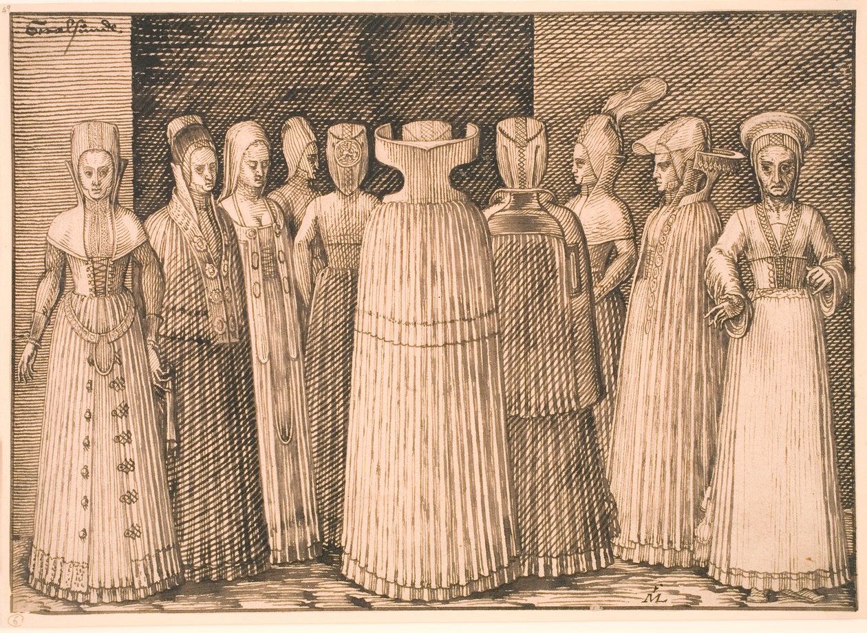 Dieci donne di Stralsund da Melchior Lorck