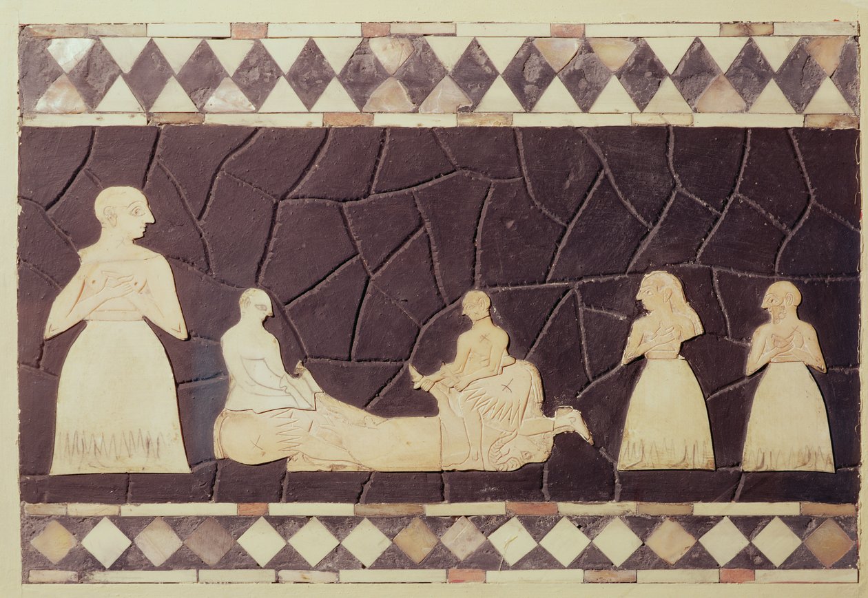 Scena sacrificale (mosaico) da Mesopotamian
