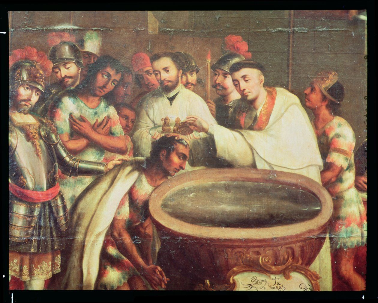 Il primo battesimo degli indiani da parte dei domenicani da Mexican School