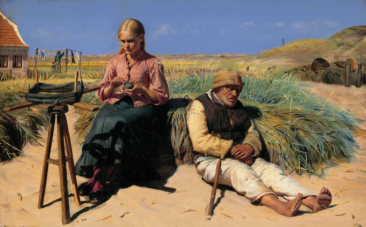Figure in un paesaggio. Kristian cieco e Tine tra le dune da Michael Peter Ancher