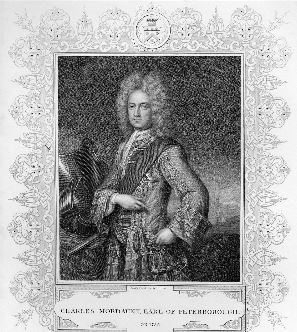 Charles Mordaunt, conte di Peterborough, inciso da W.T. Fry da Michael Dahl