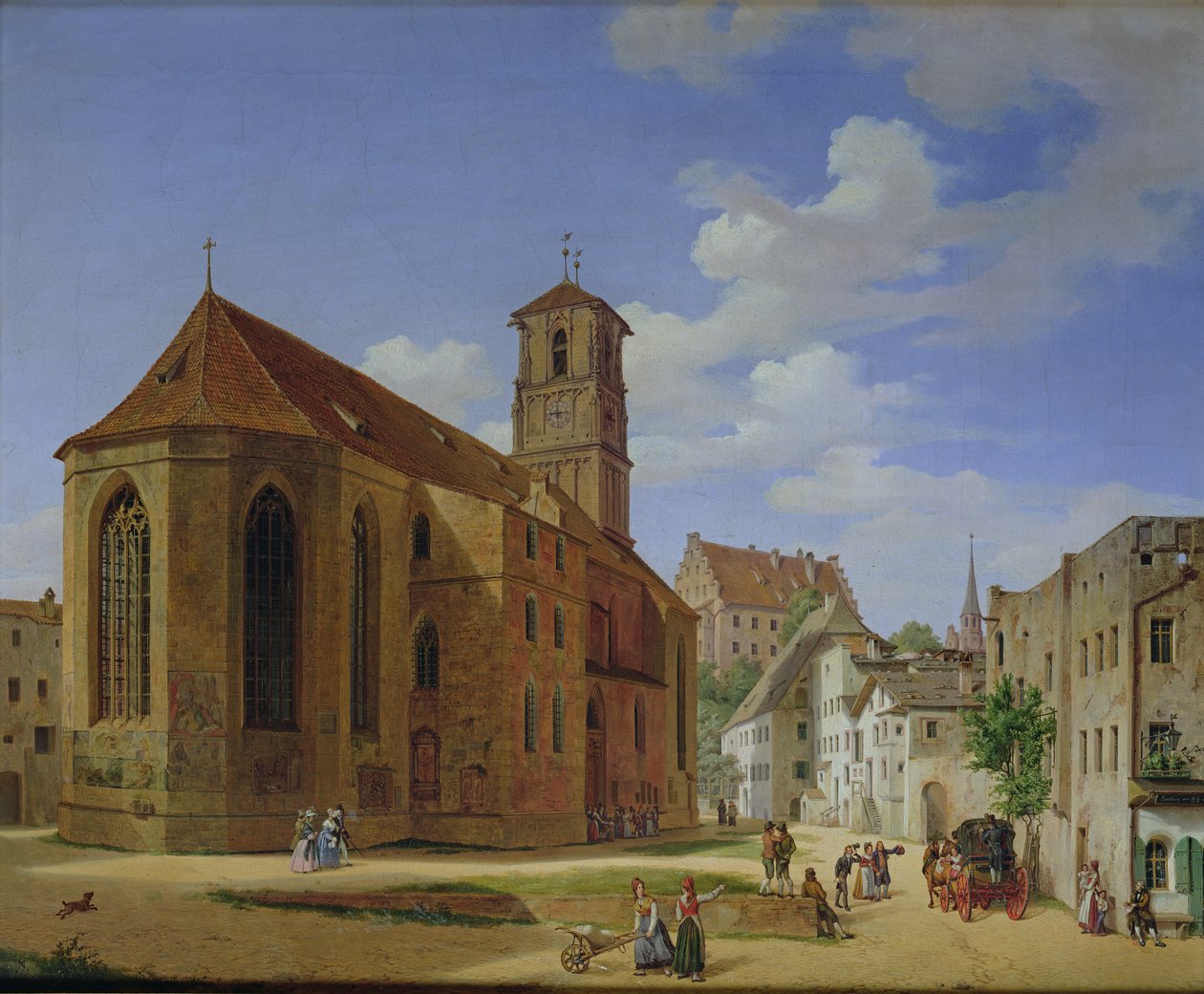 La piazza della chiesa a Wasserburg am Inn, 1838 da Michael Neher