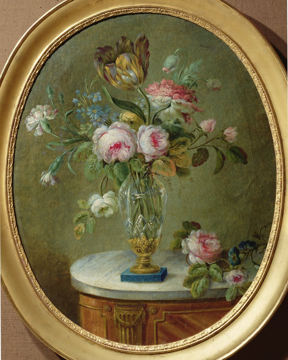 Vaso di fiori su un tavolo da Michel Bellange