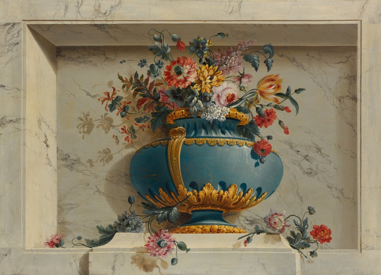 Vaso di fiori in una nicchia da Michel Bruno Bellenge
