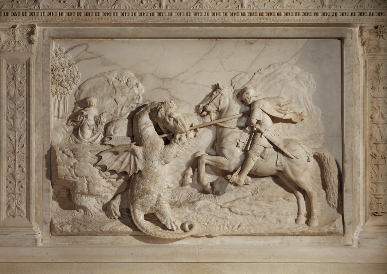San Giorgio che combatte il drago ... da Michel Colombe