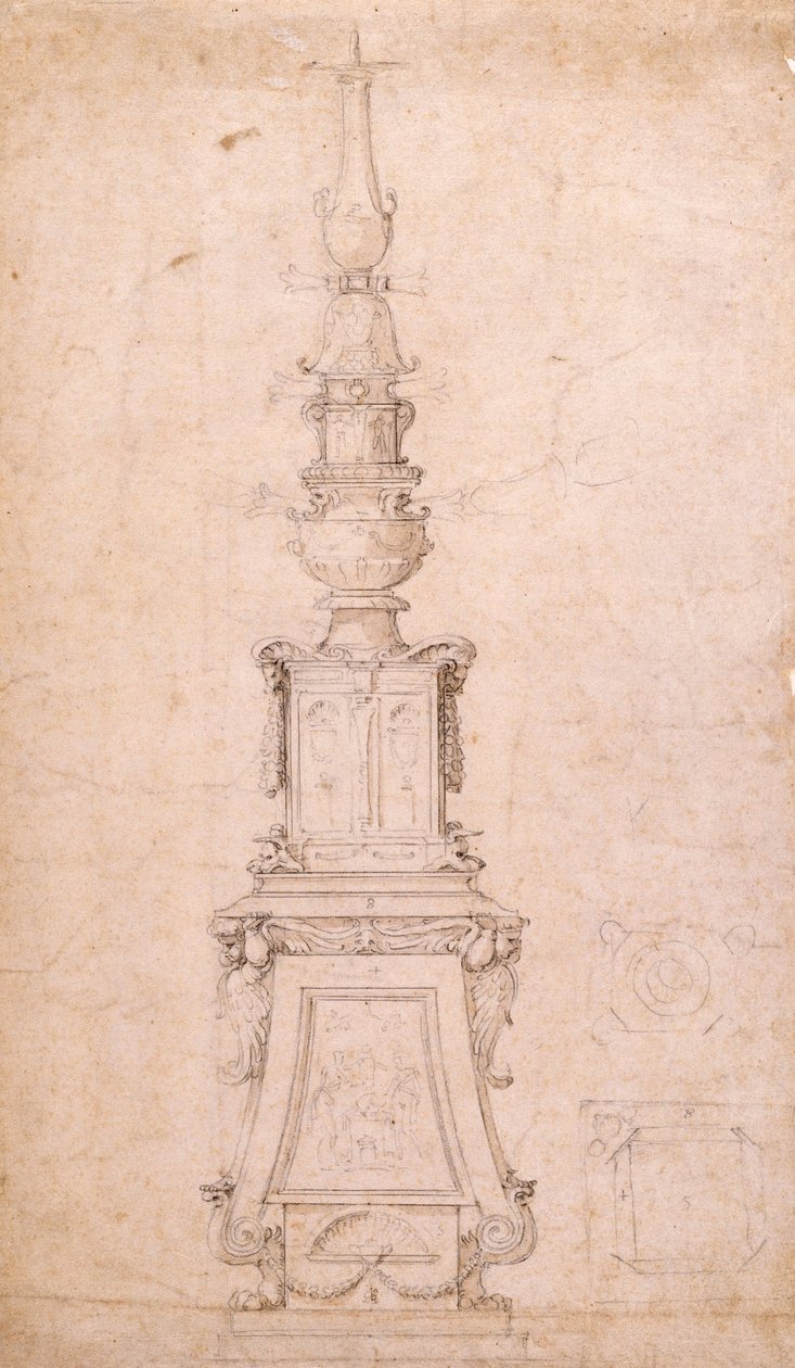 Progetto per un candelabro da Michelangelo Buonarroti