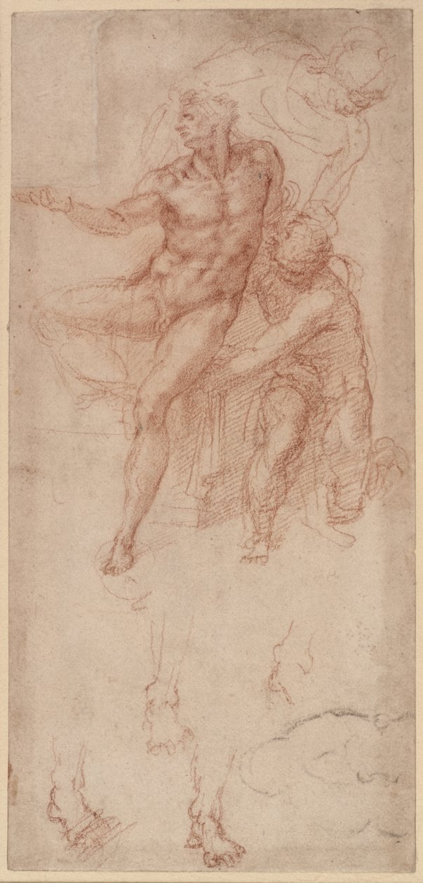 Studi di figure (gesso rosso su carta) da Michelangelo Buonarroti