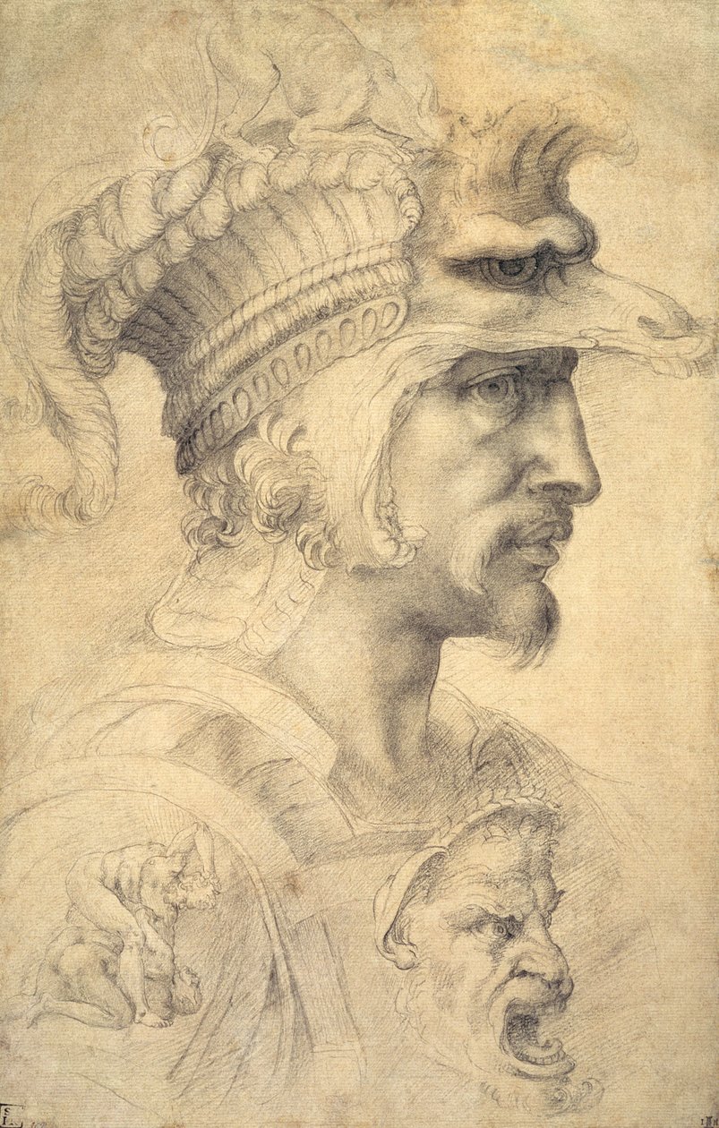 Testa ideale di un guerriero da Michelangelo Buonarroti