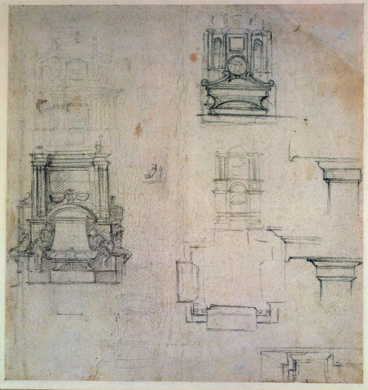 Inv. 1859 6-25-545. R. (W. 25) Disegni per tombe da Michelangelo Buonarroti
