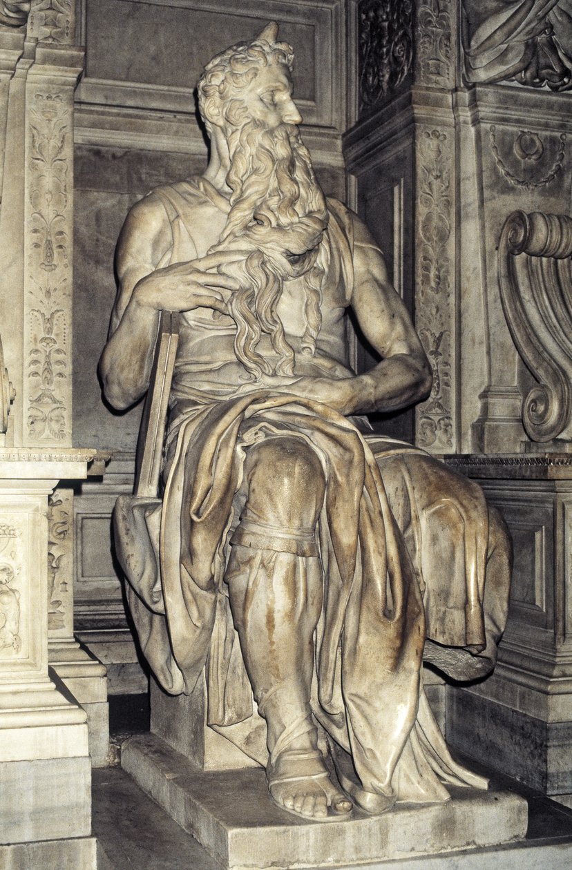 Mosè, scultura dalla tomba di Papa Giulio II (1453-1513) 1513-16 da Michelangelo Buonarroti