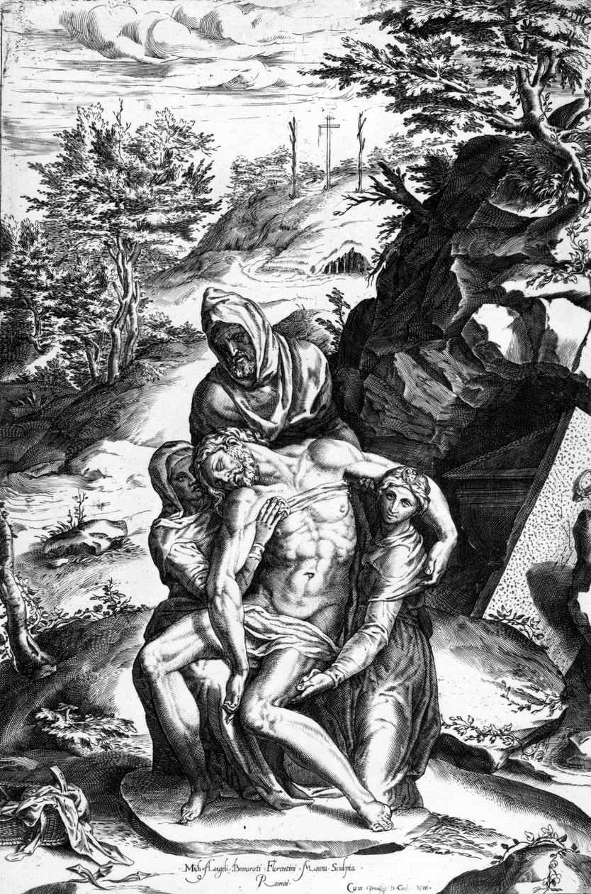 Pietà, incisa da Alberti Cherubino da Michelangelo Buonarroti